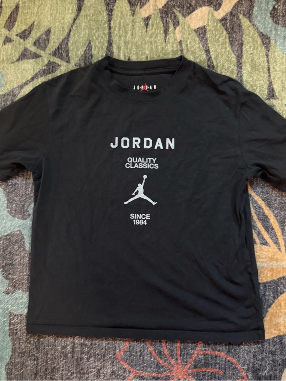 Jordan Men's S Black 'Quality Classics' Logo Tee